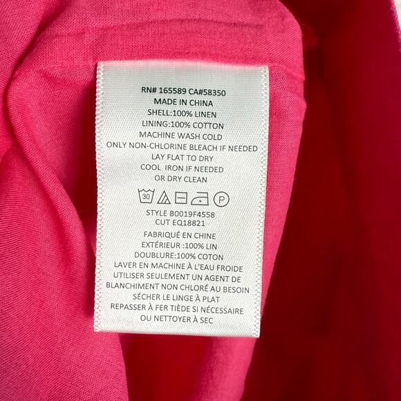 Equipment Sylvette Raspberry Sorbet Pink High Waist Linen Shorts Size 2 - Picture 11 of 11